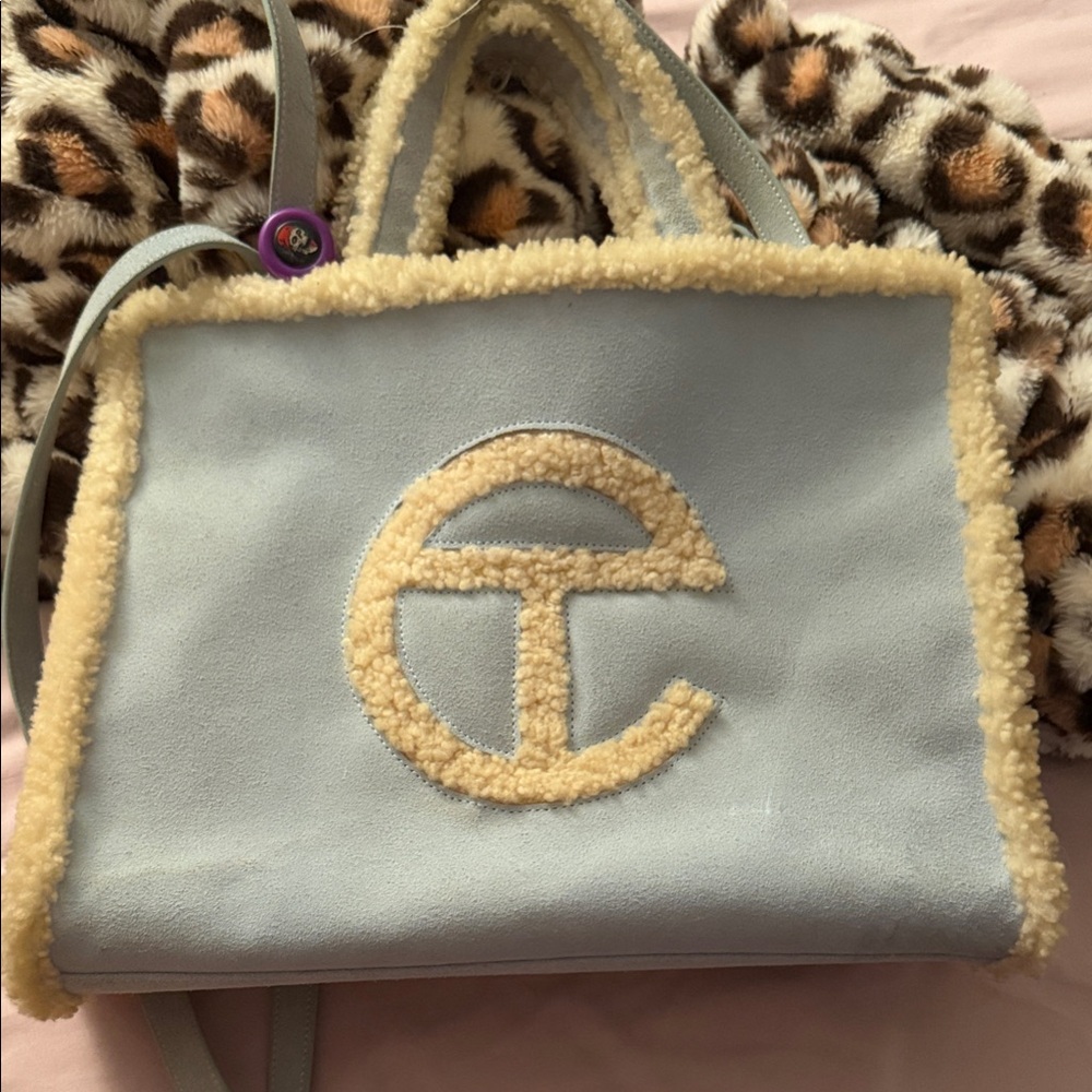 Ugg X Telfar Women's Light Blue and Cream Tote Bag